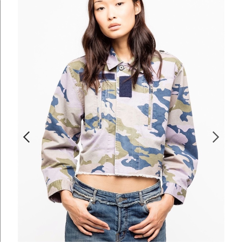 Zadig & Voltaire Camouflage Jean Jacket - Blue, Green, Beige